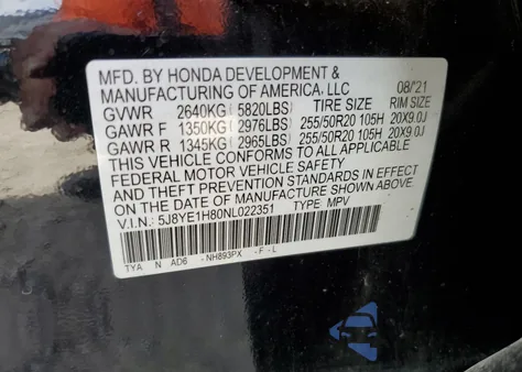 2022 Acura Mdx Advance z USA, uszkodzony, nr VIN 5J8YE1H80NL022351